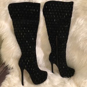 Sexy Sheikh over the knee gem embellished boots